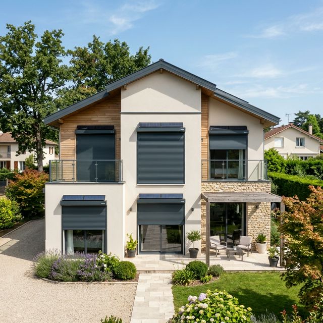 Installation volets roulants solaires Lakal sur maison à Tassin-la-Demi-Lune